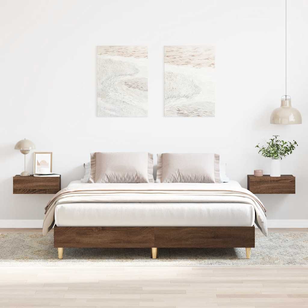 vidaXL Rama łóżka bez materaca Brązowy dąb 150x200 cm Drewno klejone