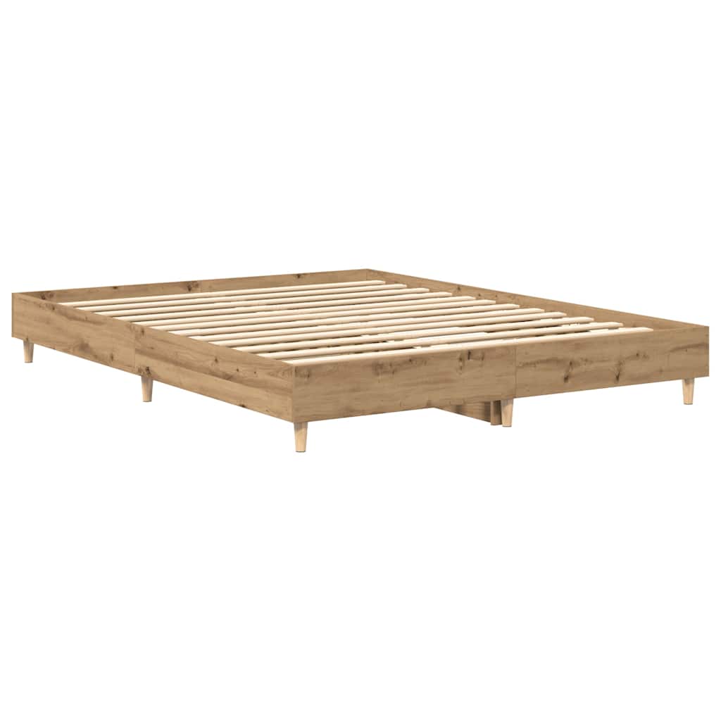 vidaXL Rama łóżka bez materaca Artisan Oak 150x200 cm Drewno klejone
