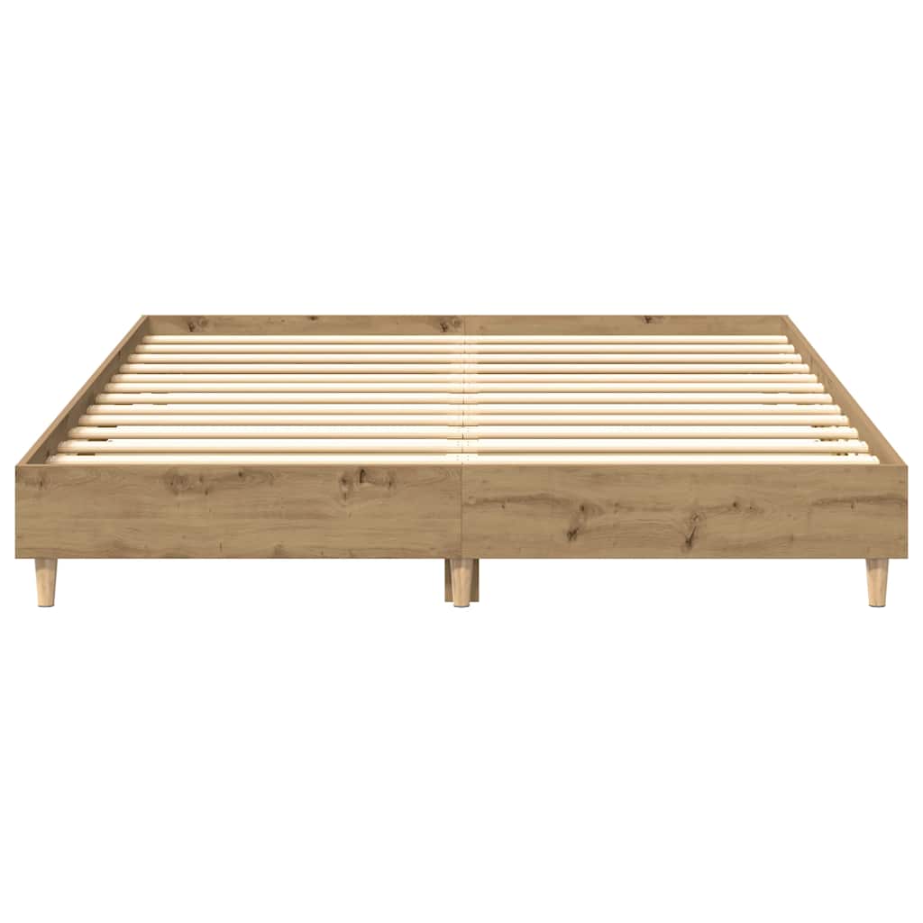 vidaXL Rama łóżka bez materaca Artisan Oak 150x200 cm Drewno klejone