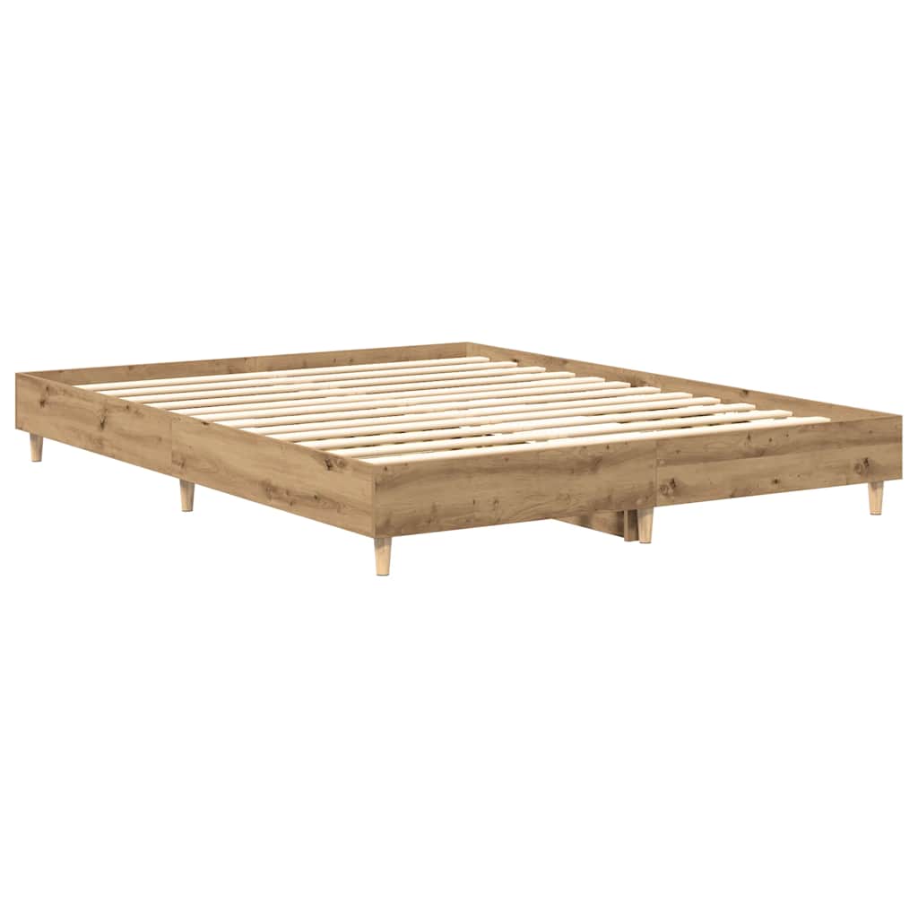 vidaXL Rama łóżka bez materaca Artisan Oak 150x200 cm Drewno klejone