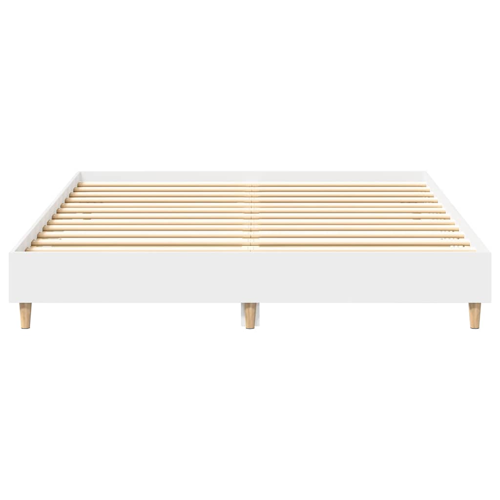 vidaXL Rama łóżka bez materaca biała 140x200 cm drewno klejone