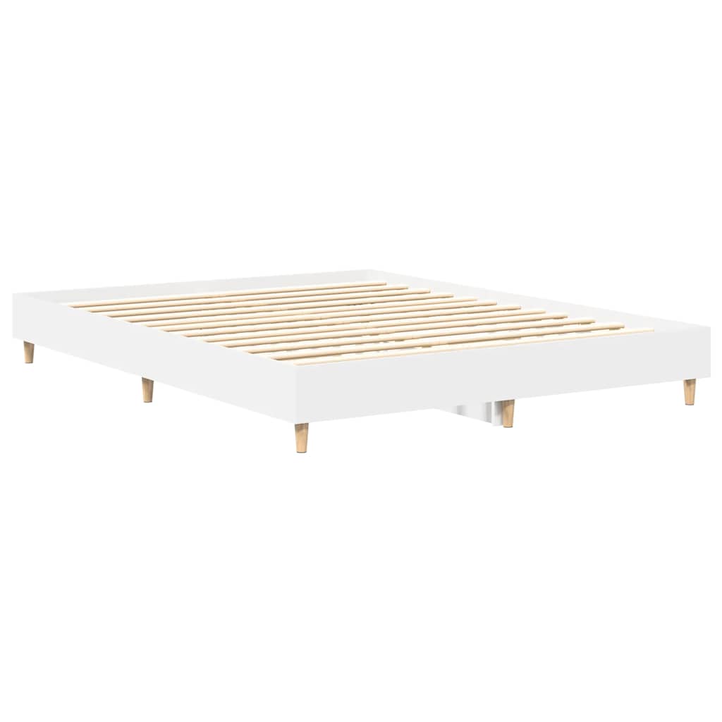 vidaXL Rama łóżka bez materaca biała 140x200 cm drewno klejone