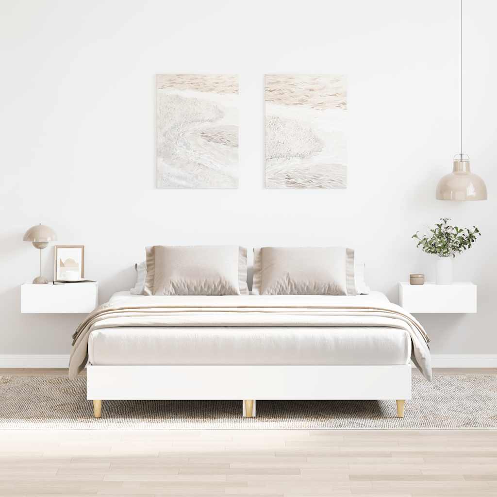 vidaXL Rama łóżka bez materaca biała 140x200 cm drewno klejone