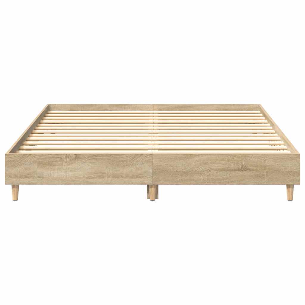 vidaXL Rama łóżka bez materaca Dąb Sonoma 140x200 cm Drewno klejone