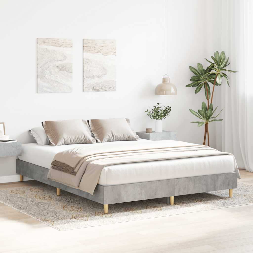 vidaXL Rama łóżka bez materaca Betonowa szarość 140x200 cm