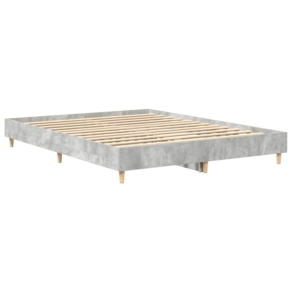 vidaXL Rama łóżka bez materaca Betonowa szarość 140x200 cm