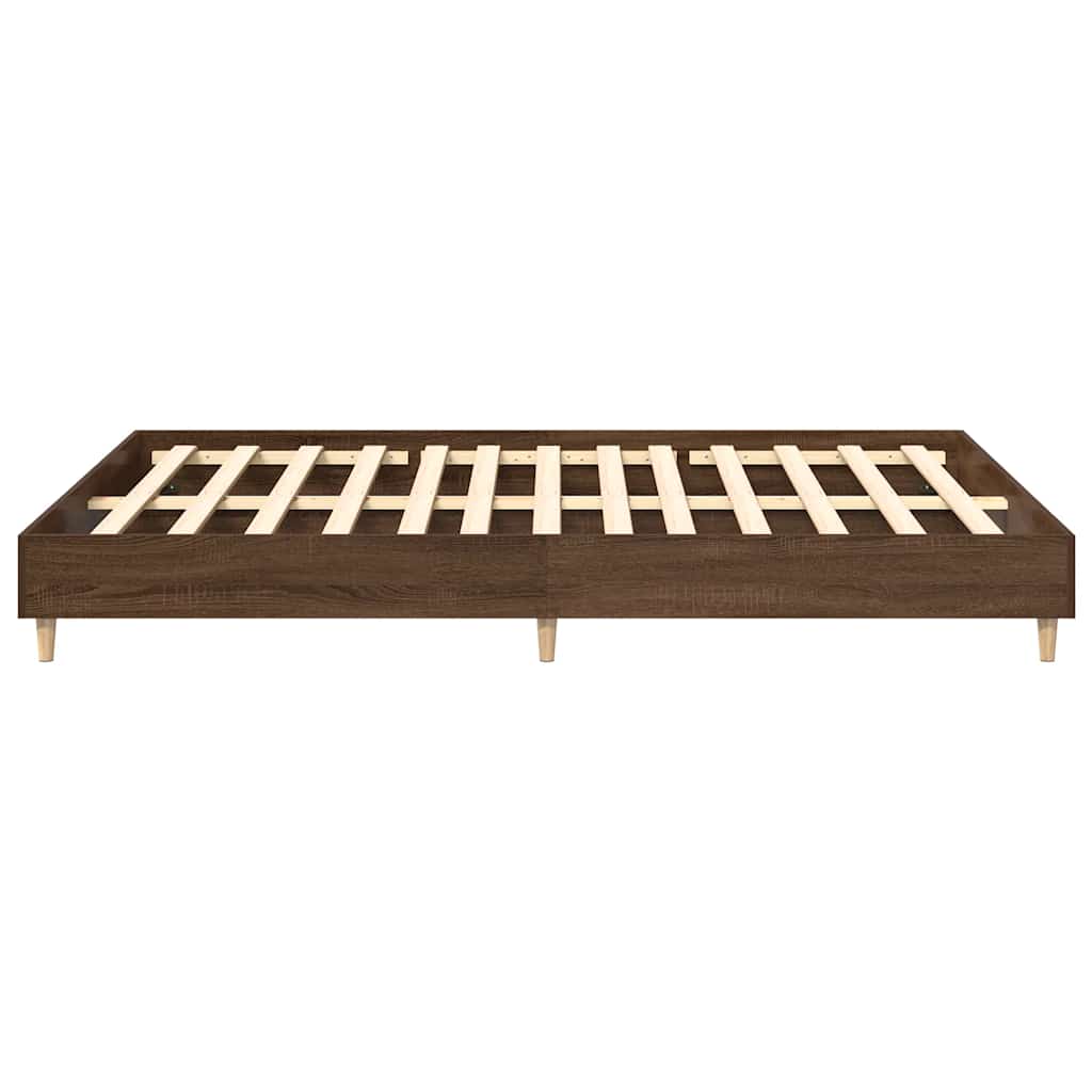 vidaXL Rama łóżka bez materaca Brązowy dąb 140x200 cm Drewno klejone