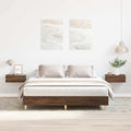 vidaXL Rama łóżka bez materaca Brązowy dąb 140x200 cm Drewno klejone