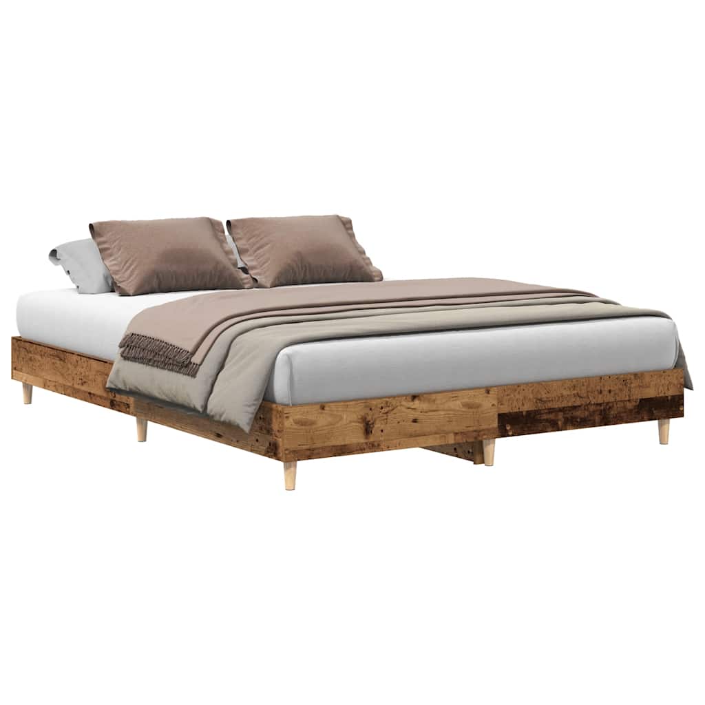 vidaXL Rama łóżka bez materaca Stare drewno 140x200 cm Drewno klejone