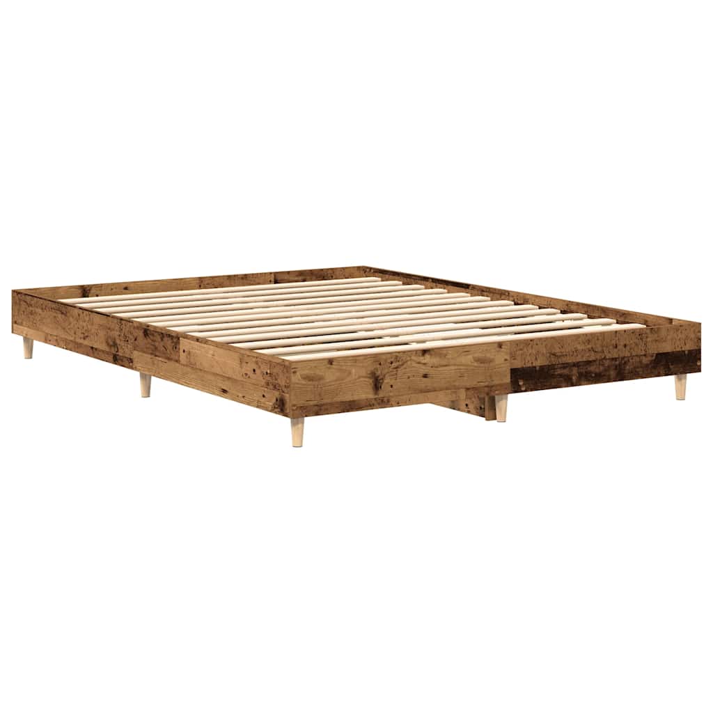 vidaXL Rama łóżka bez materaca Stare drewno 140x200 cm Drewno klejone