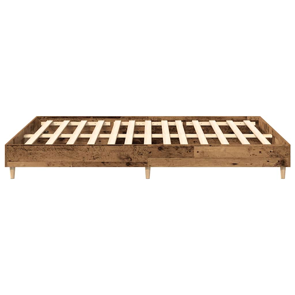 vidaXL Rama łóżka bez materaca Stare drewno 140x200 cm Drewno klejone