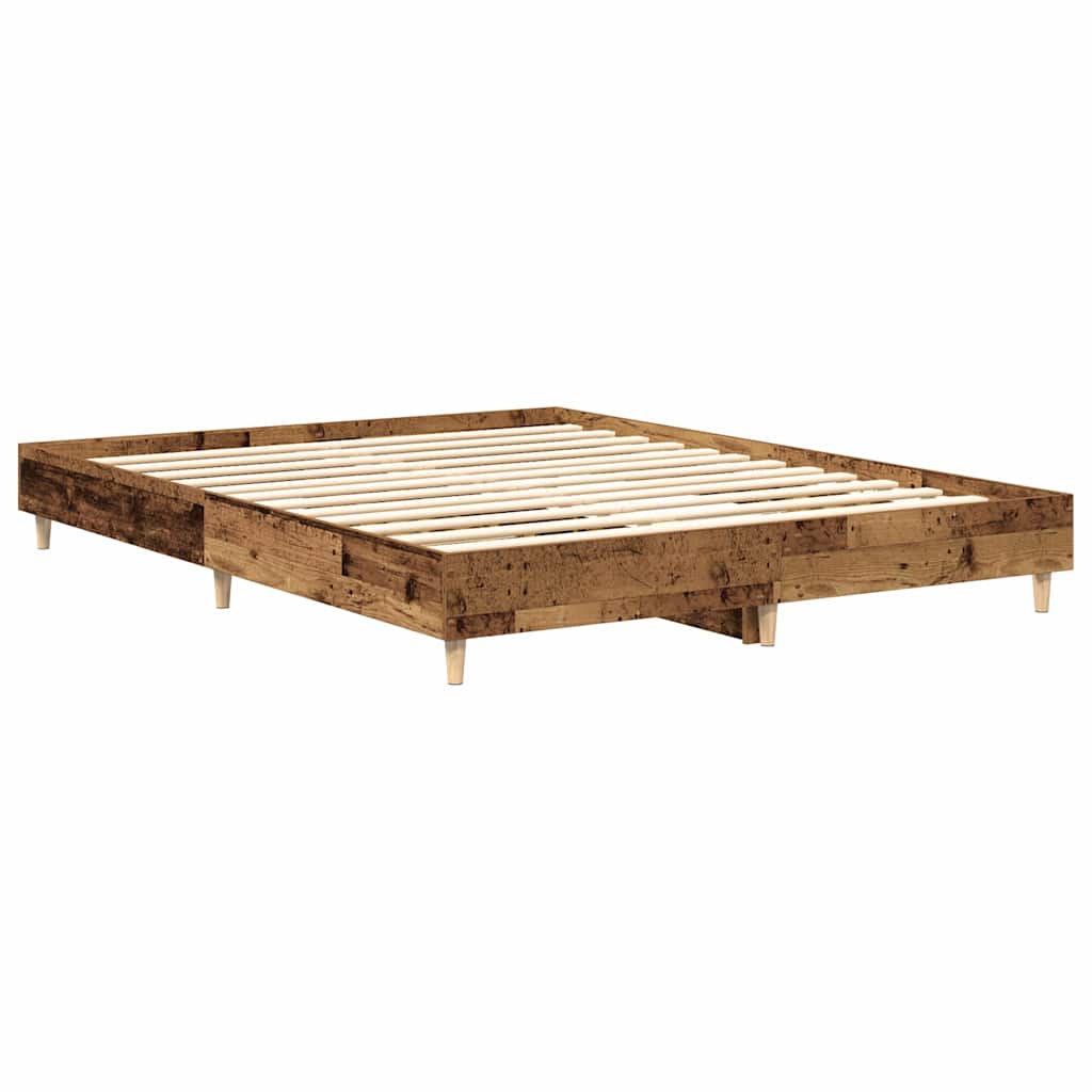 vidaXL Rama łóżka bez materaca Stare drewno 140x200 cm Drewno klejone