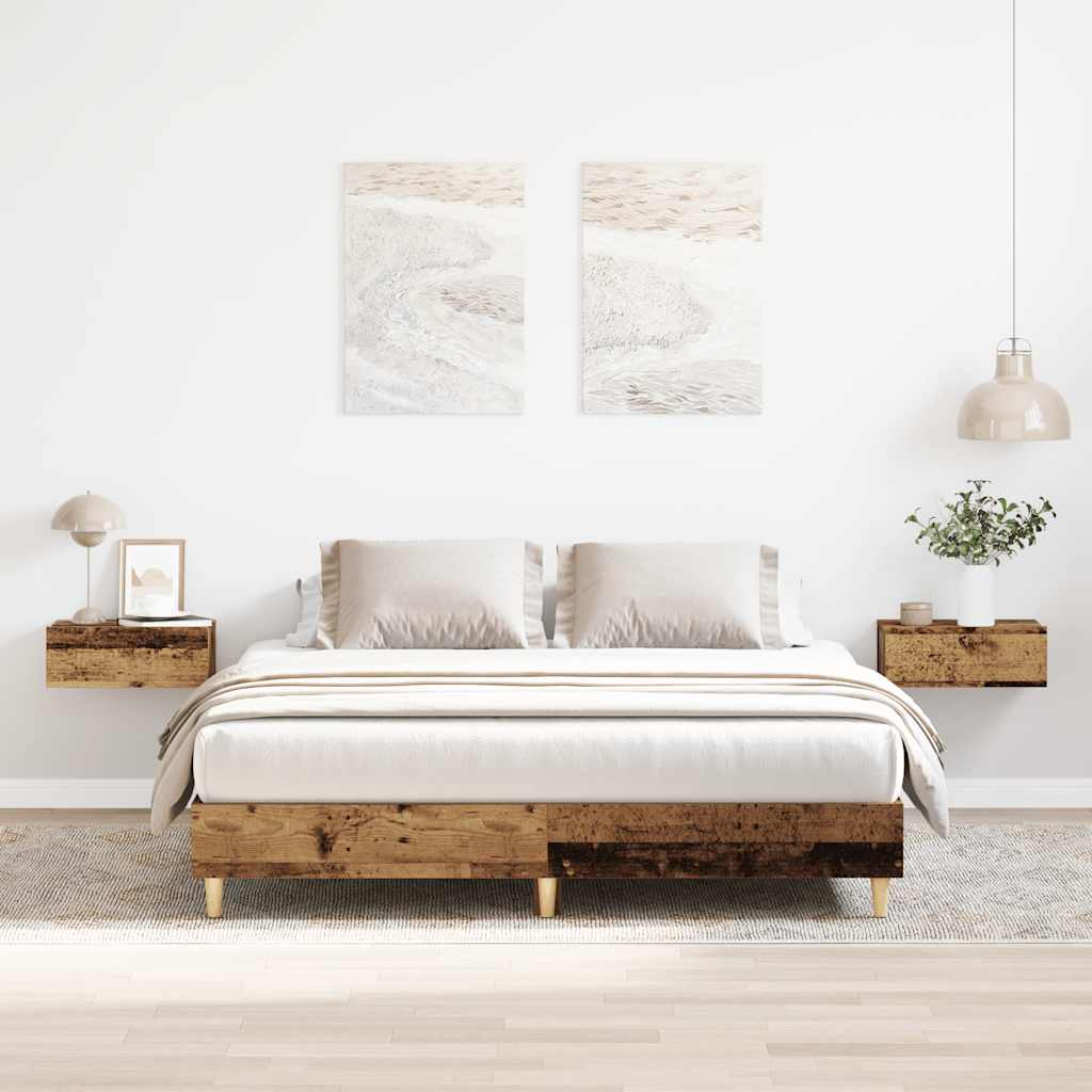 vidaXL Rama łóżka bez materaca Stare drewno 140x200 cm Drewno klejone