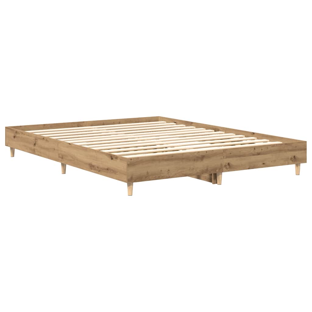 vidaXL Rama łóżka bez materaca Artisan Oak 140x200 cm Drewno klejone