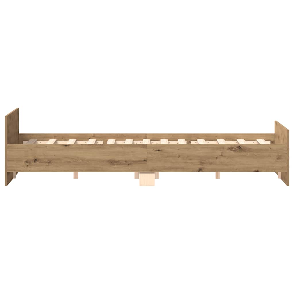 vidaXL Rama łóżka bez materaca Artisan Oak 160x200cm Drewno klejone