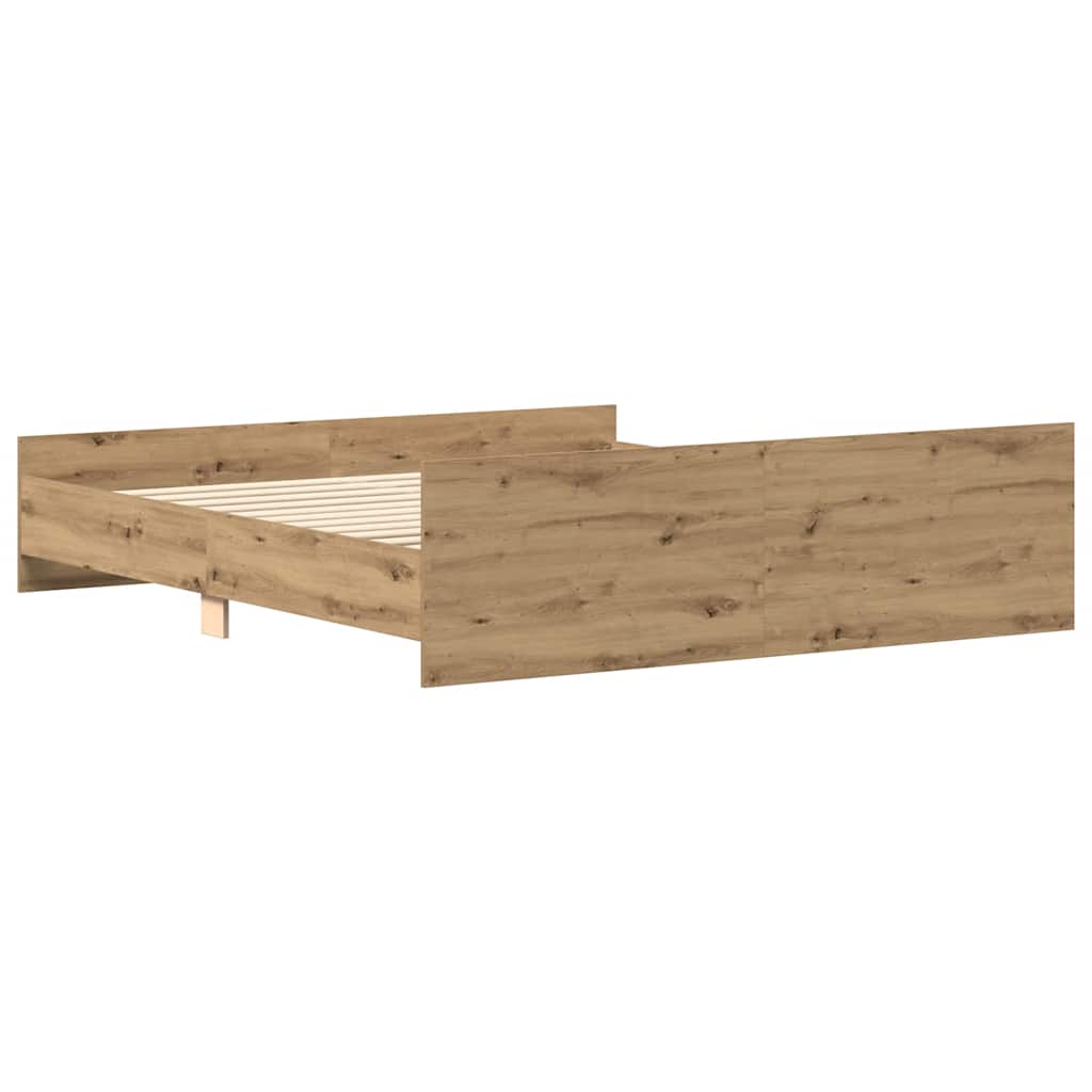 vidaXL Rama łóżka bez materaca Artisan Oak 160x200cm Drewno klejone