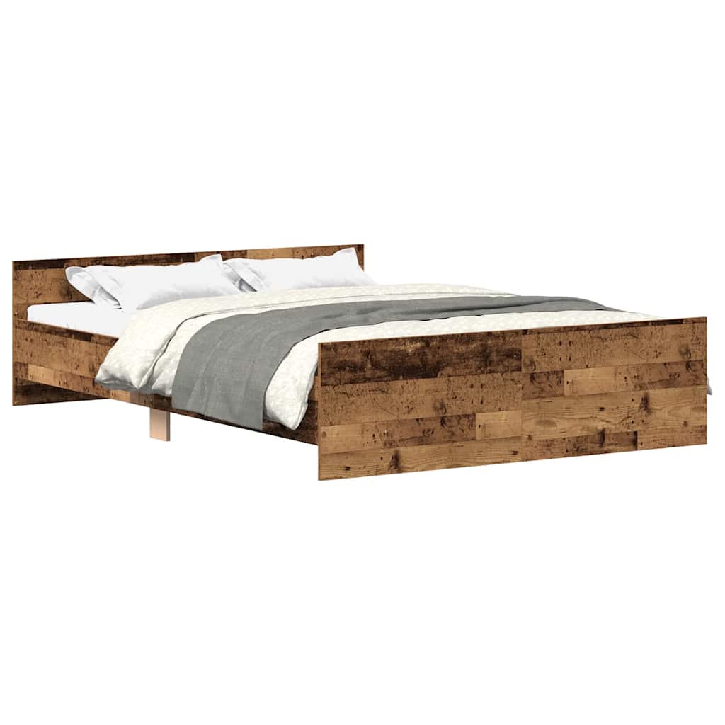 vidaXL Rama łóżka bez materaca Stare drewno 120x190cm Drewno klejone
