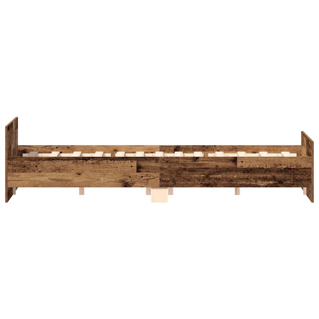 vidaXL Rama łóżka bez materaca Stare drewno 120x190cm Drewno klejone