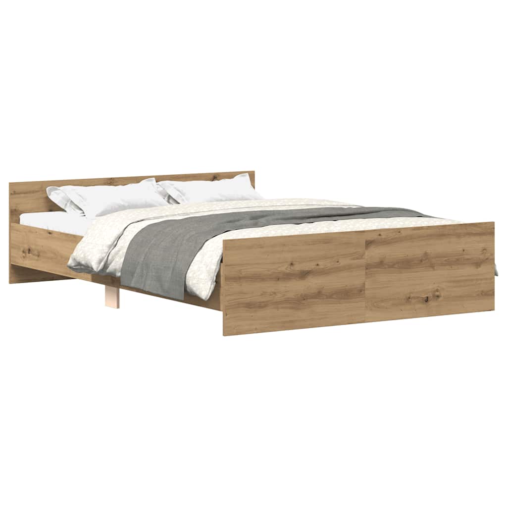 vidaXL Rama łóżka bez materaca Artisan Oak 120x190cm Drewno klejone