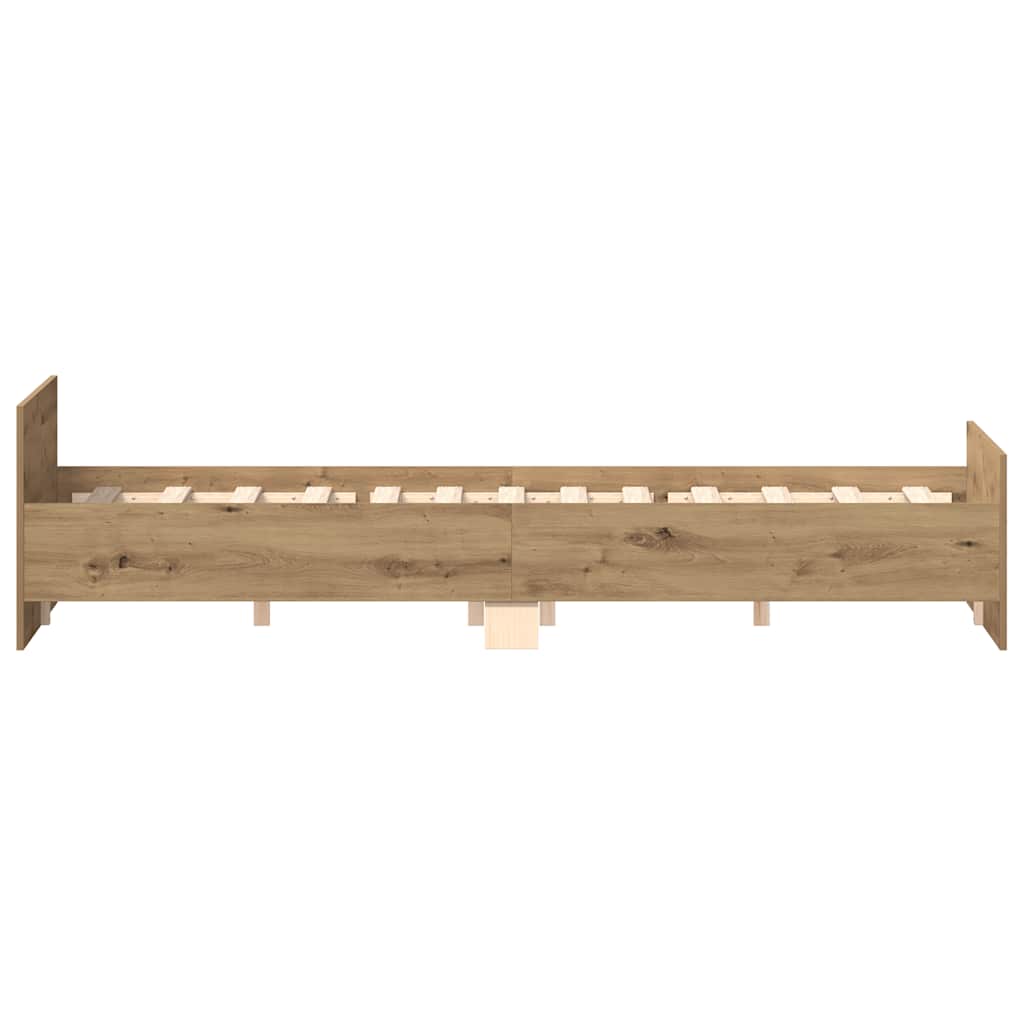 vidaXL Rama łóżka bez materaca Artisan Oak 120x190cm Drewno klejone