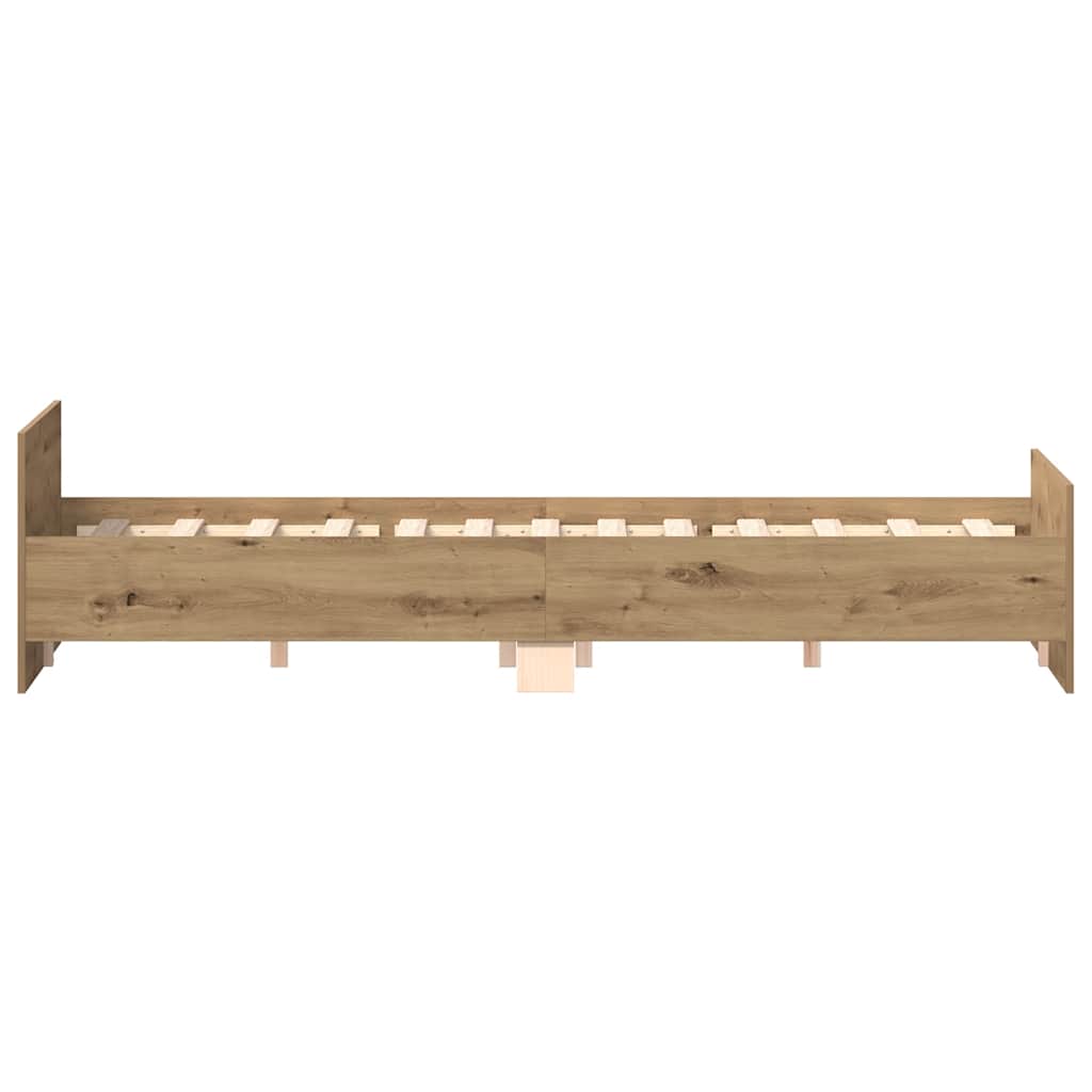 vidaXL Rama łóżka bez materaca Artisan Oak 140x190cm Drewno klejone