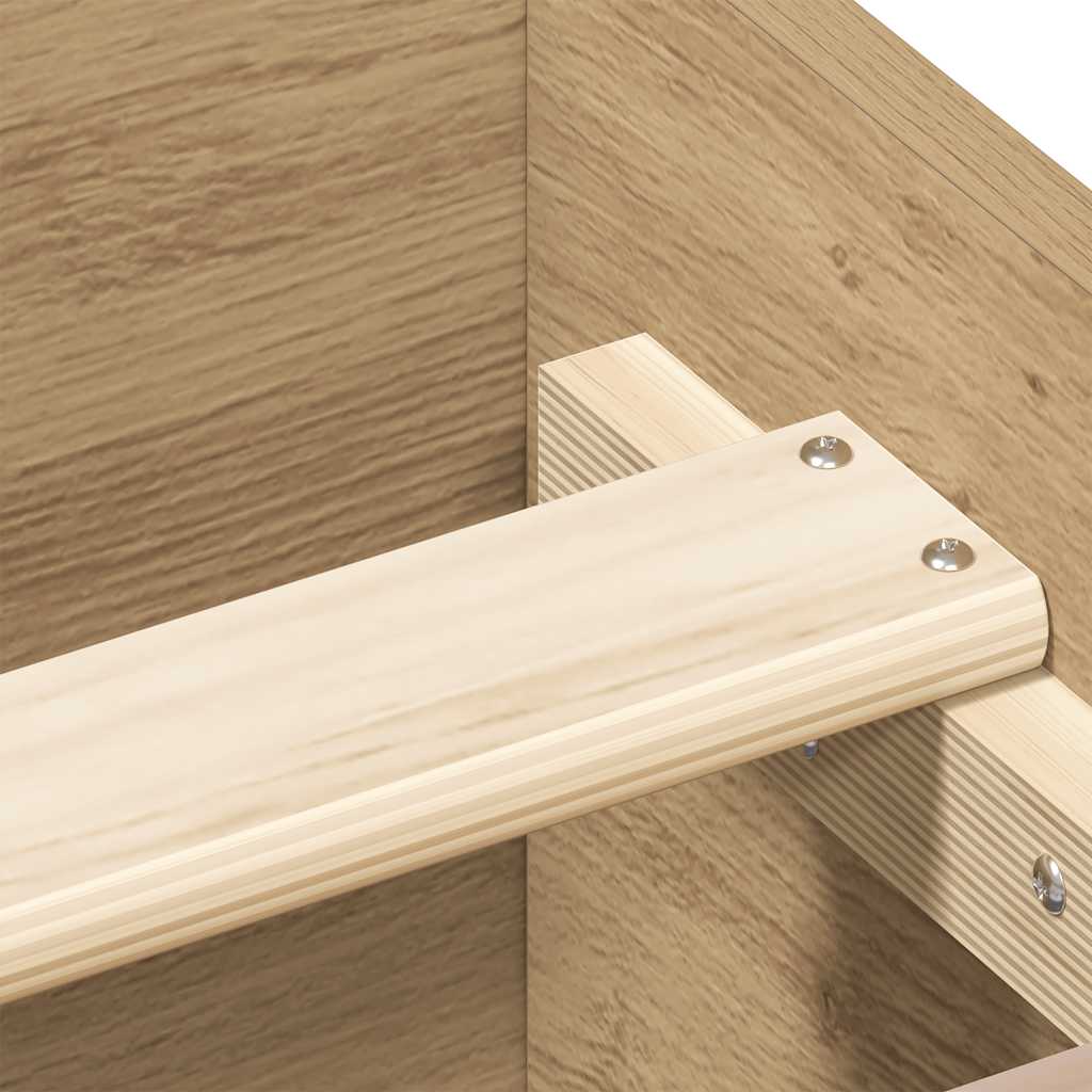 vidaXL Rama łóżka bez materaca Artisan Oak 140x190cm Drewno klejone