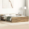 vidaXL Rama łóżka bez materaca Artisan Oak 140x190cm Drewno klejone