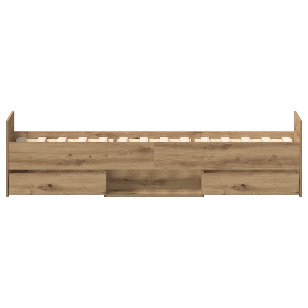 vidaXL Rama łóżka bez materaca Artisan Oak 90x190cm Drewno klejone