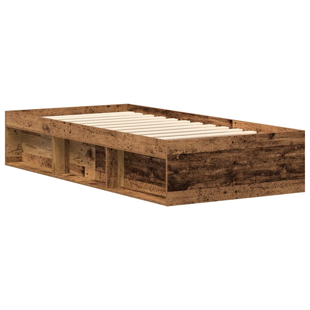 vidaXL Rama łóżka bez materaca Stare drewno 90x200cm Drewno klejone