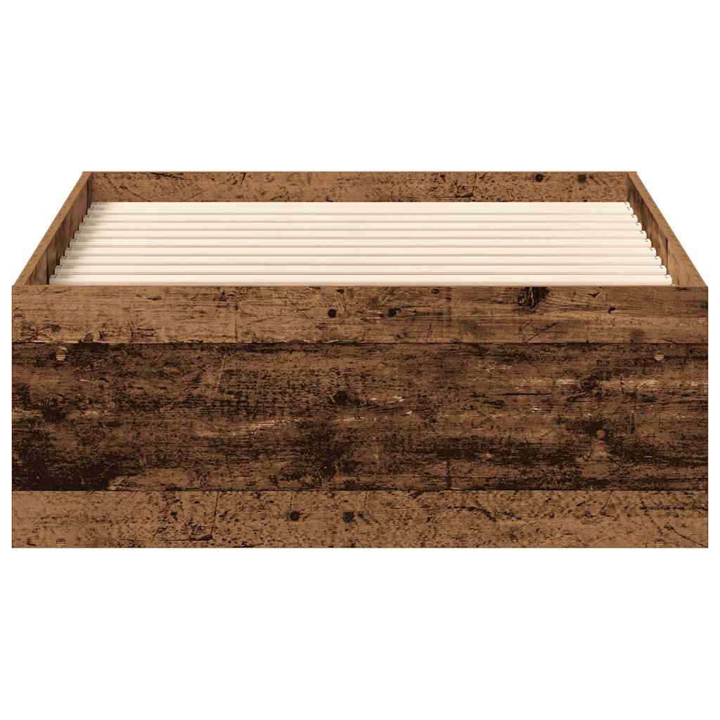 vidaXL Rama łóżka bez materaca Stare drewno 90x200cm Drewno klejone