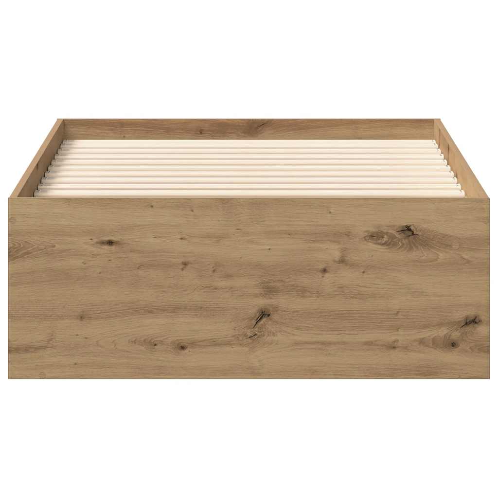 vidaXL Rama łóżka bez materaca Artisan Oak 90x200cm Drewno klejone