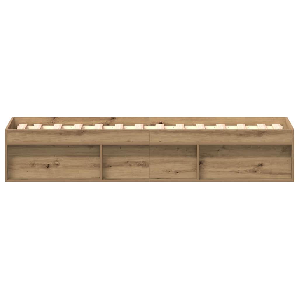 vidaXL Rama łóżka bez materaca Artisan Oak 90x200cm Drewno klejone