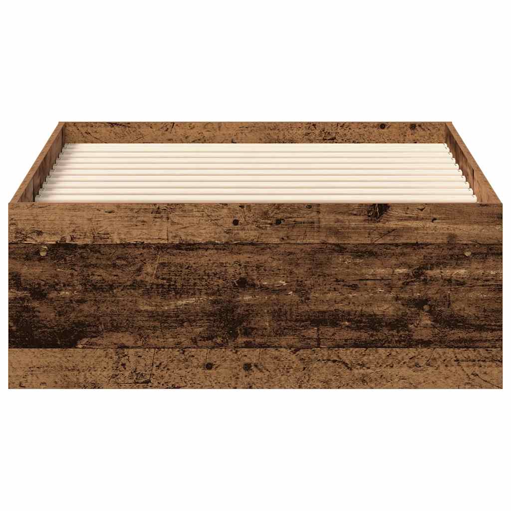 vidaXL Rama łóżka bez materaca Stare drewno 100x200cm Drewno klejone