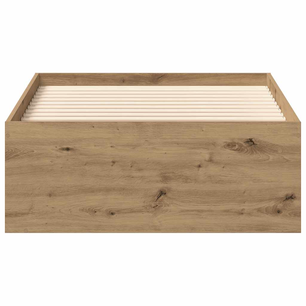 vidaXL Rama łóżka bez materaca Artisan Oak 100x200cm Drewno klejone