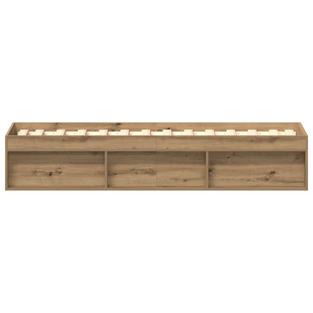vidaXL Rama łóżka bez materaca Artisan Oak 100x200cm Drewno klejone