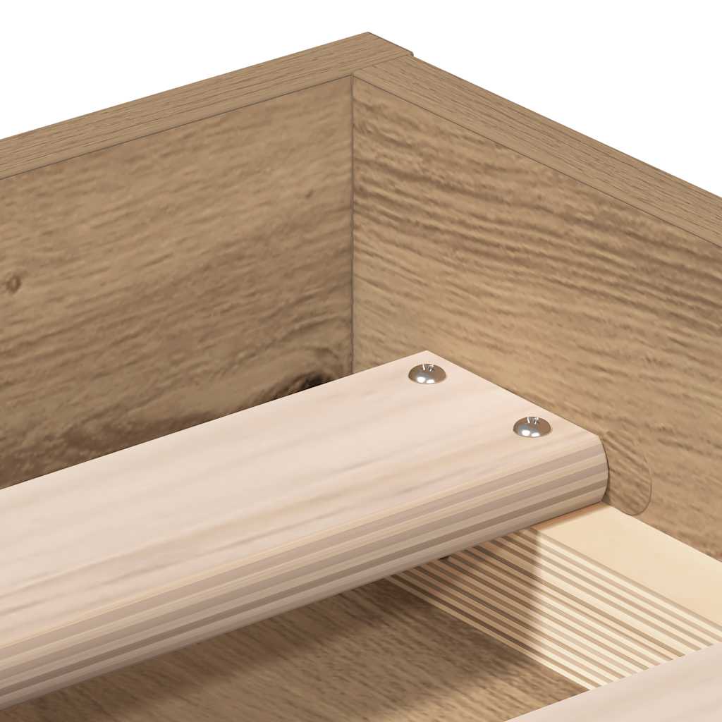 vidaXL Rama łóżka bez materaca Artisan Oak 100x200cm Drewno klejone