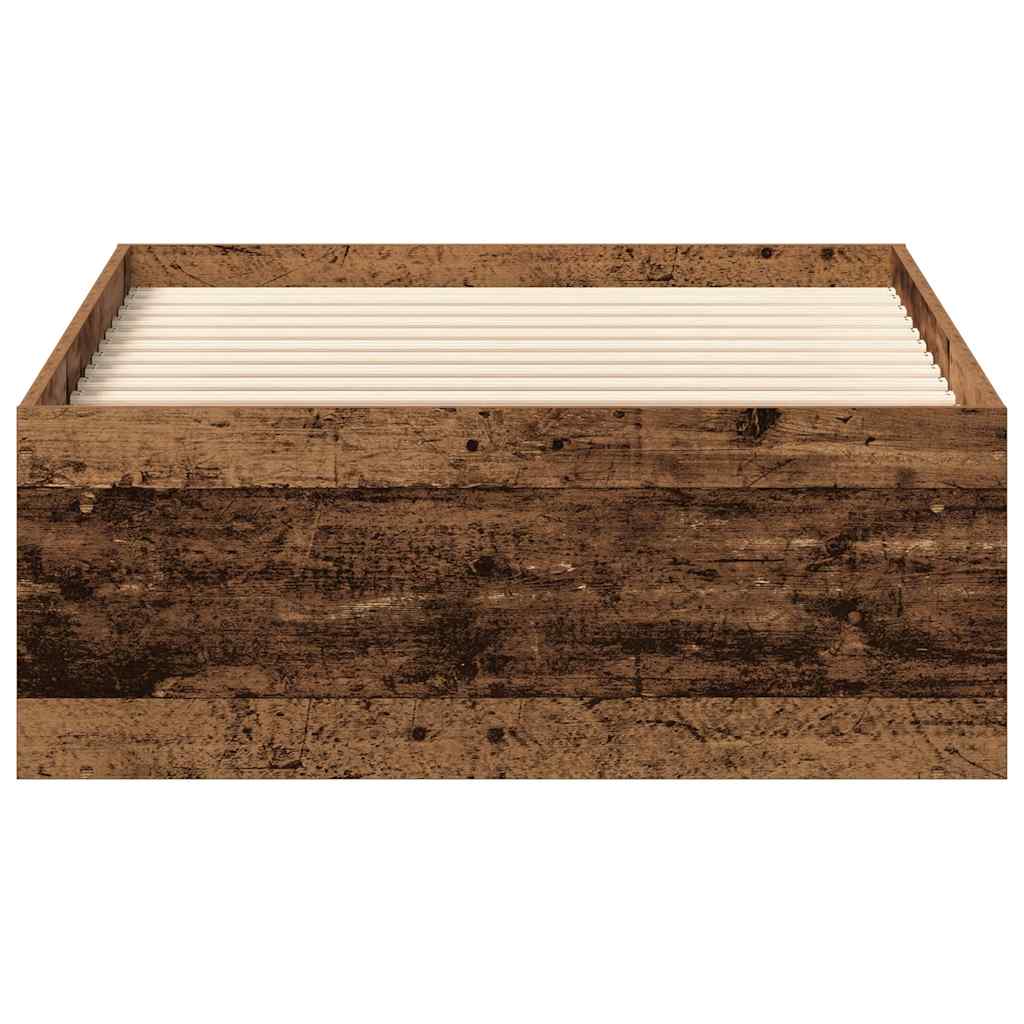 vidaXL Rama łóżka bez materaca Stare drewno 90x190cm Drewno klejone
