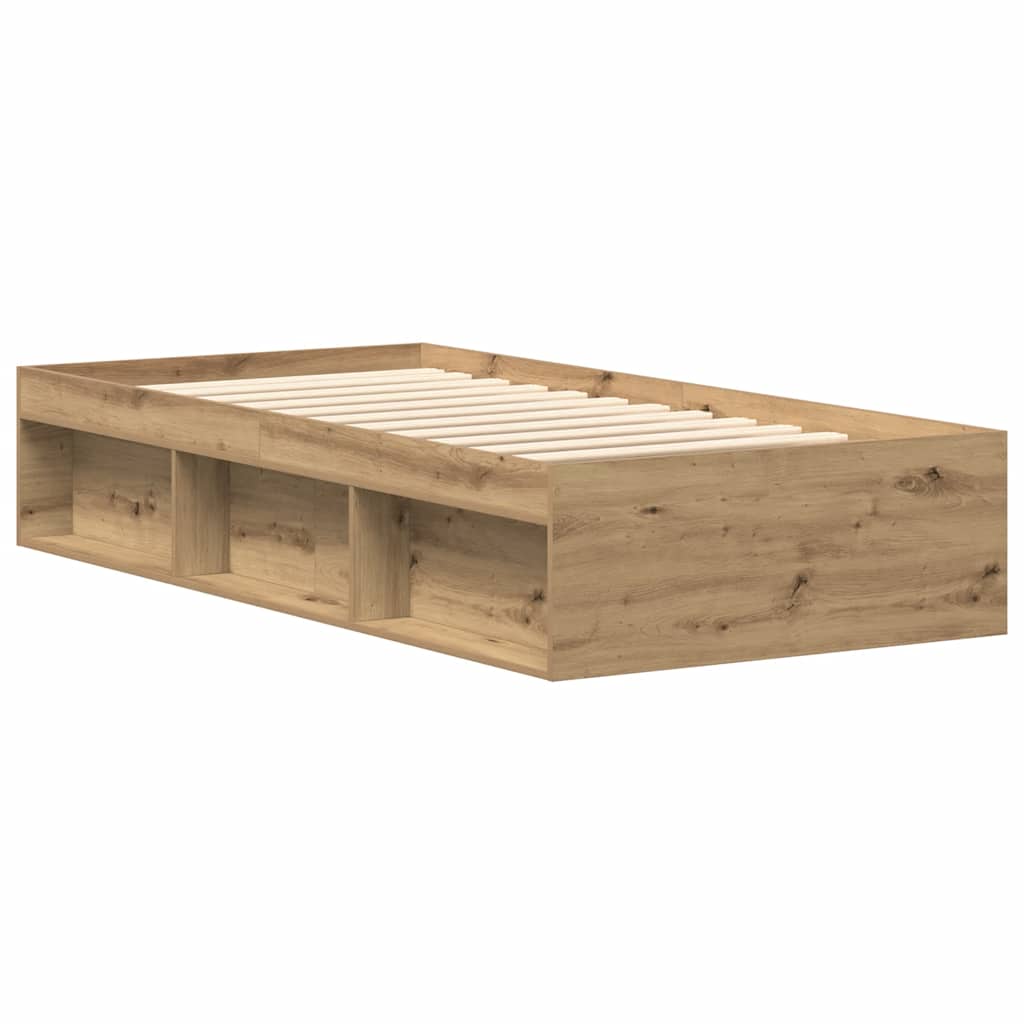 vidaXL Rama łóżka bez materaca Artisan Oak 90x190cm Drewno klejone