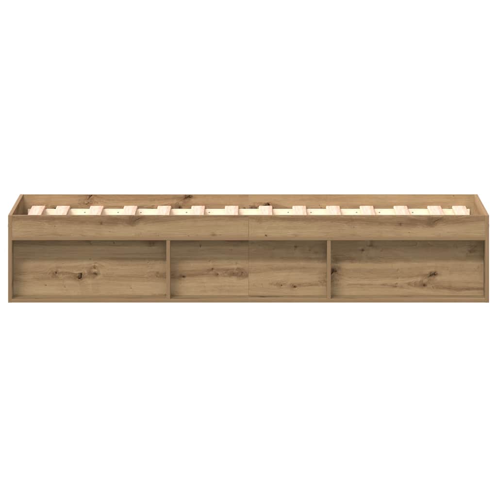vidaXL Rama łóżka bez materaca Artisan Oak 90x190cm Drewno klejone