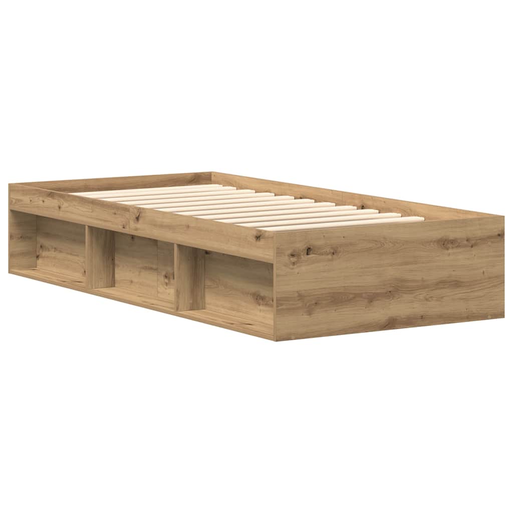 vidaXL Rama łóżka bez materaca Artisan Oak 90x190cm Drewno klejone