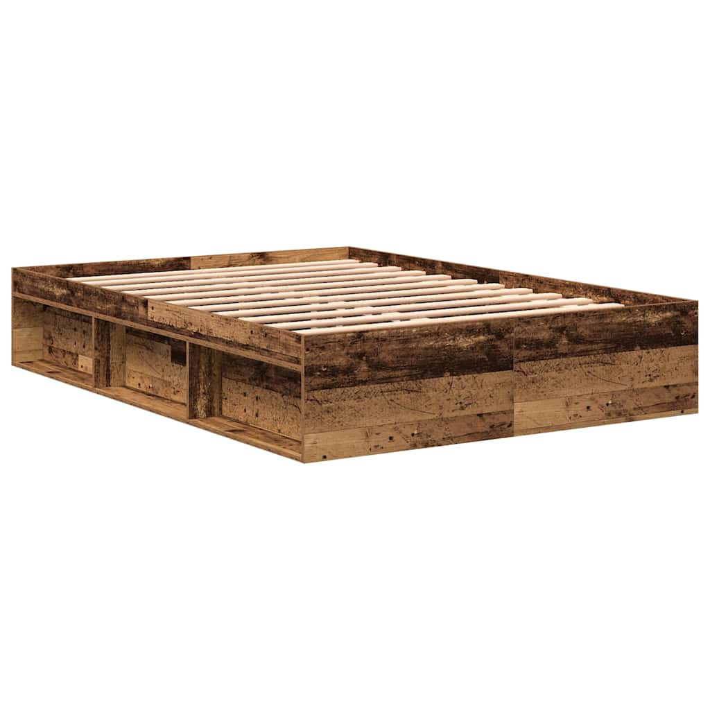 vidaXL Rama łóżka bez materaca Stare drewno 120x200cm Drewno klejone