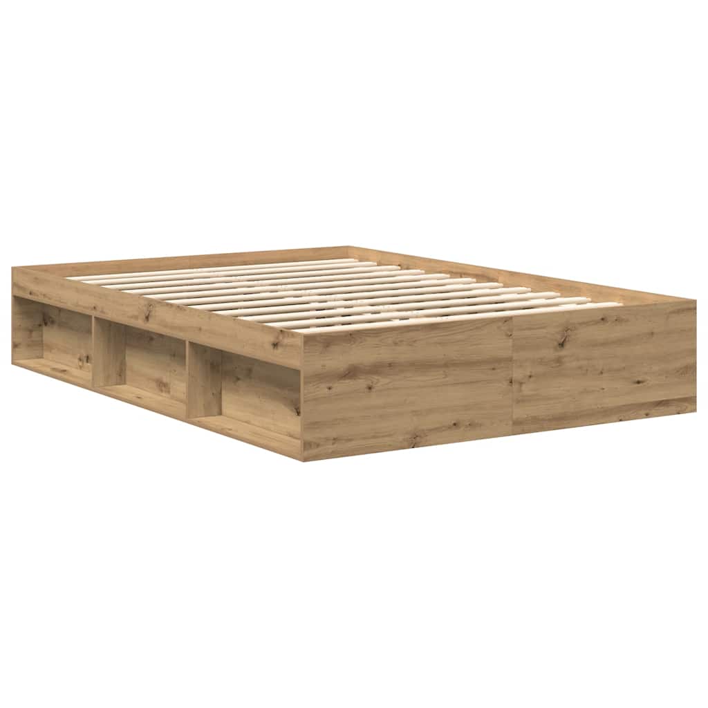 vidaXL Rama łóżka bez materaca Artisan Oak 120x200cm Drewno klejone