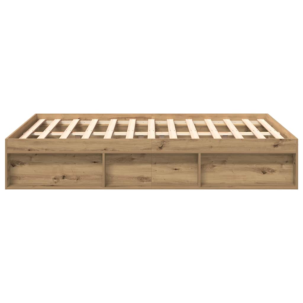 vidaXL Rama łóżka bez materaca Artisan Oak 120x200cm Drewno klejone