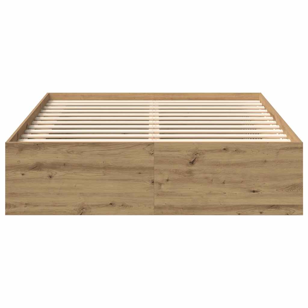 vidaXL Rama łóżka bez materaca Artisan Oak 160x200cm Drewno klejone