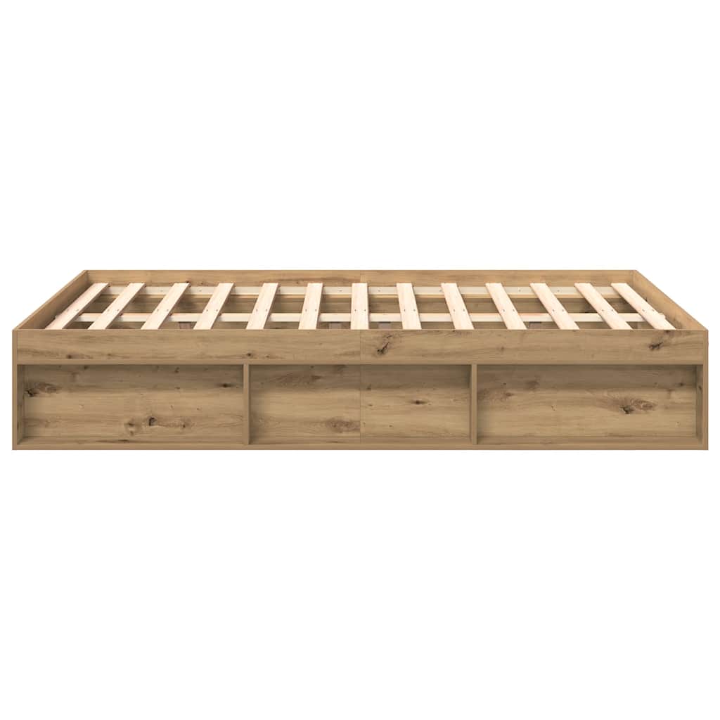 vidaXL Rama łóżka bez materaca Artisan Oak 160x200cm Drewno klejone