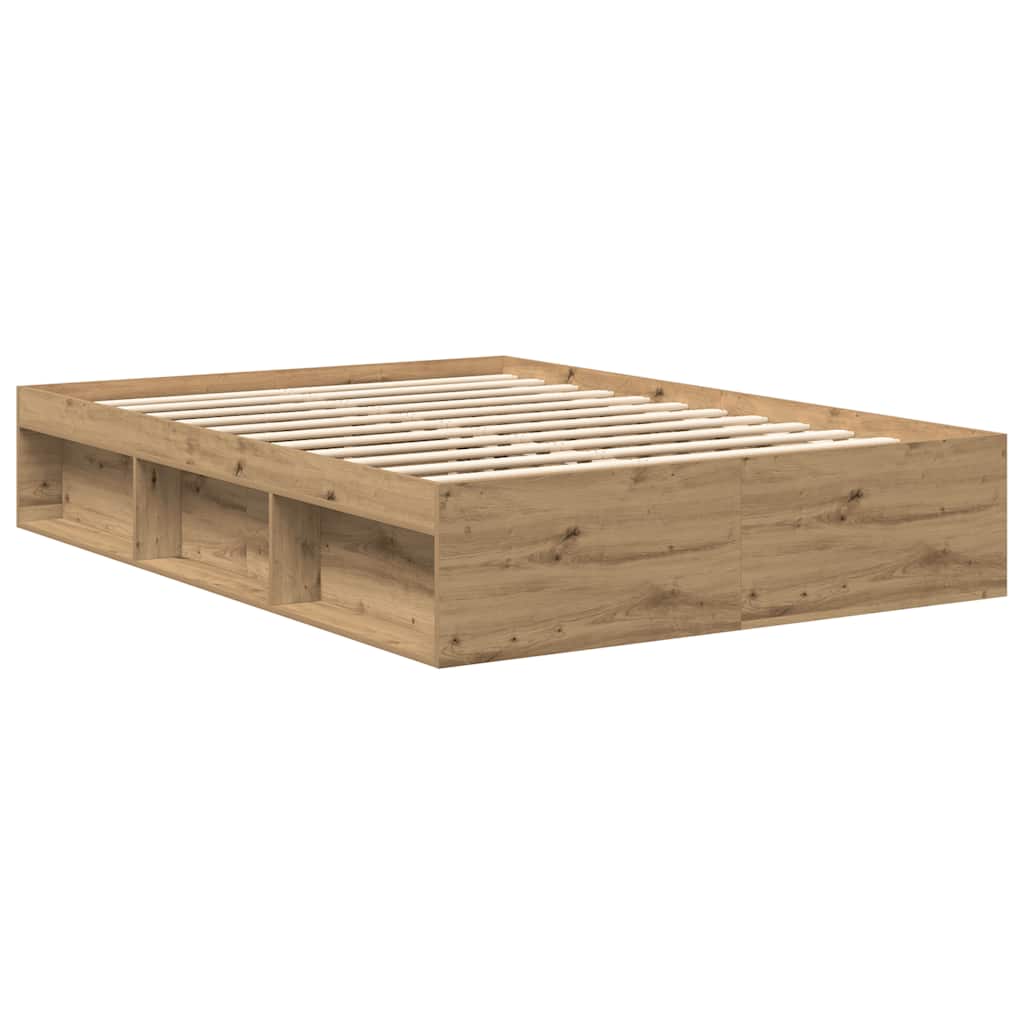 vidaXL Rama łóżka bez materaca Artisan Oak 160x200cm Drewno klejone