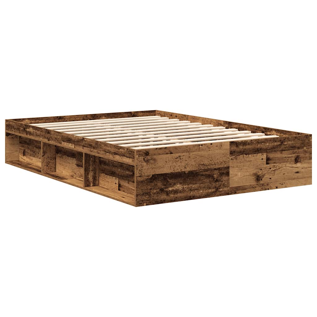 vidaXL Rama łóżka bez materaca Stare drewno 120x190cm Drewno klejone