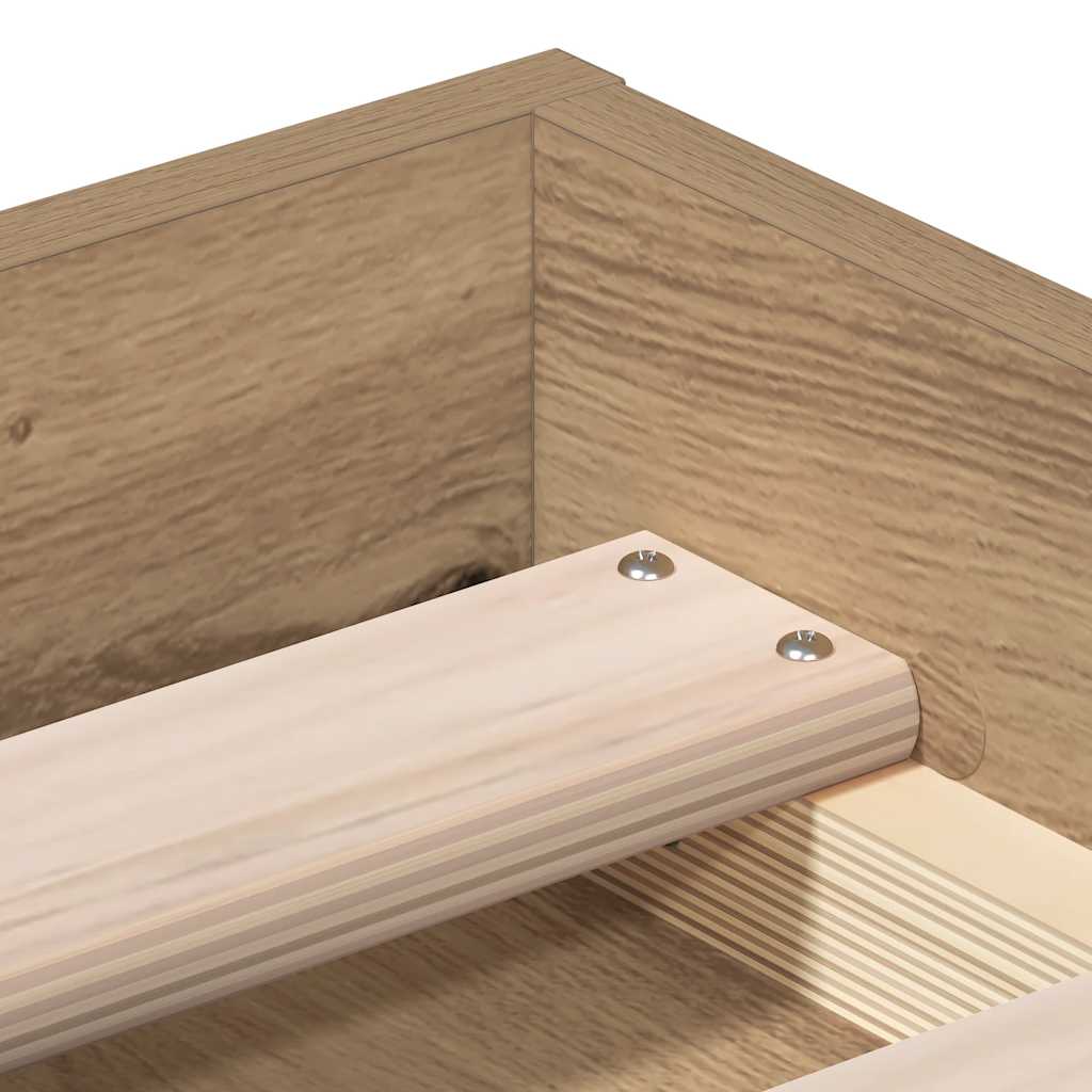 vidaXL Rama łóżka bez materaca Artisan Oak 120x190cm Drewno klejone