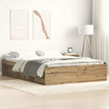vidaXL Rama łóżka bez materaca Artisan Oak 140x190cm Drewno klejone