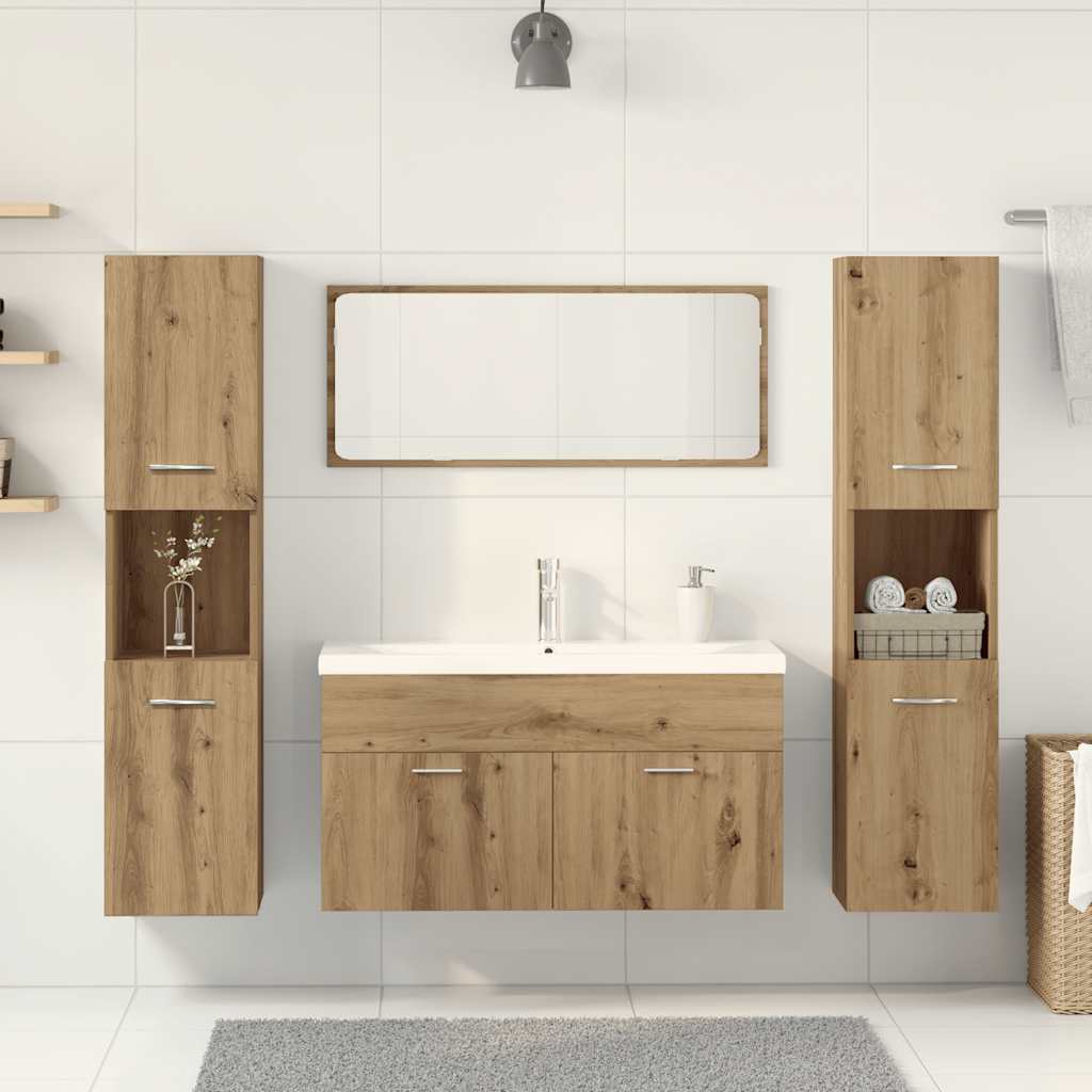 vidaXL 5-częściowy zestaw mebli łazienkowych, dąb artisan